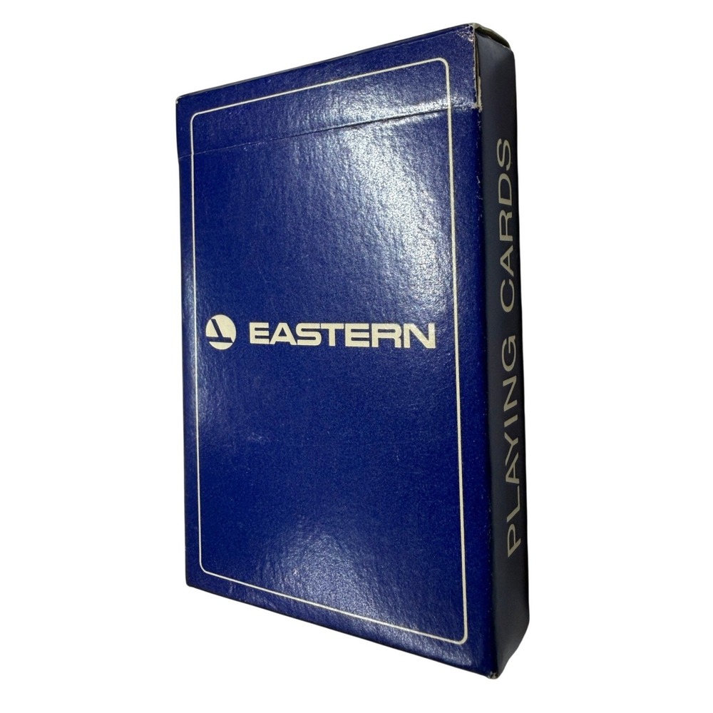 Vintage Eastern Airlines Playing Cards Blue Logo Original Box Aviation History